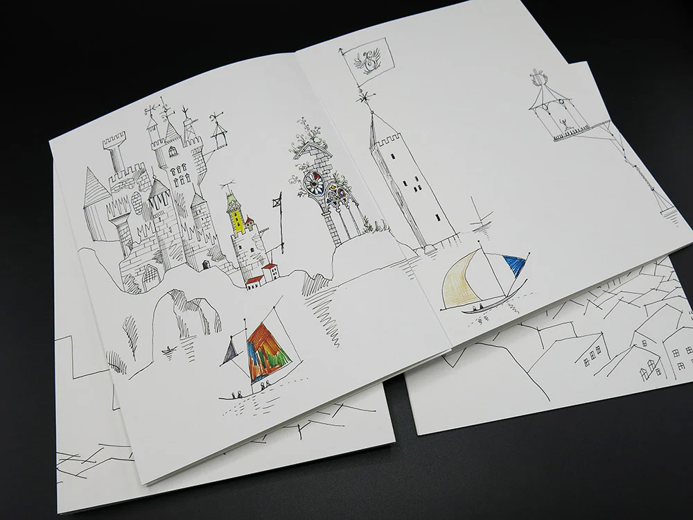 Saul Steinberg - 4 Leporellos: The Line / Types of Architecture / Shores of the Mediterranean / Cities of Italy (Rare) - Image 6